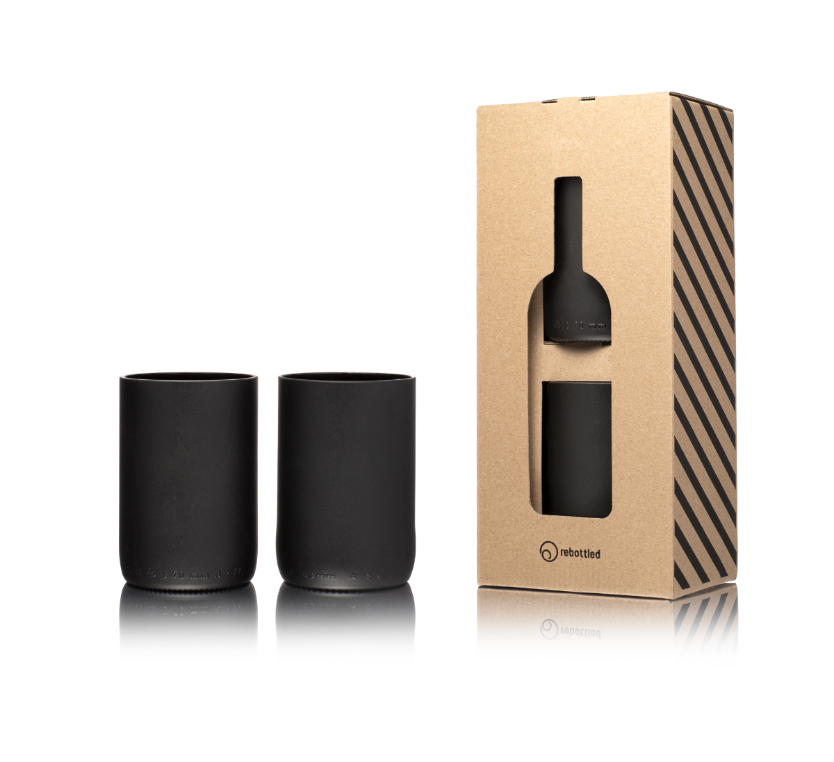 Produktbild Wasserglas 2er black 330ml von Rebottled